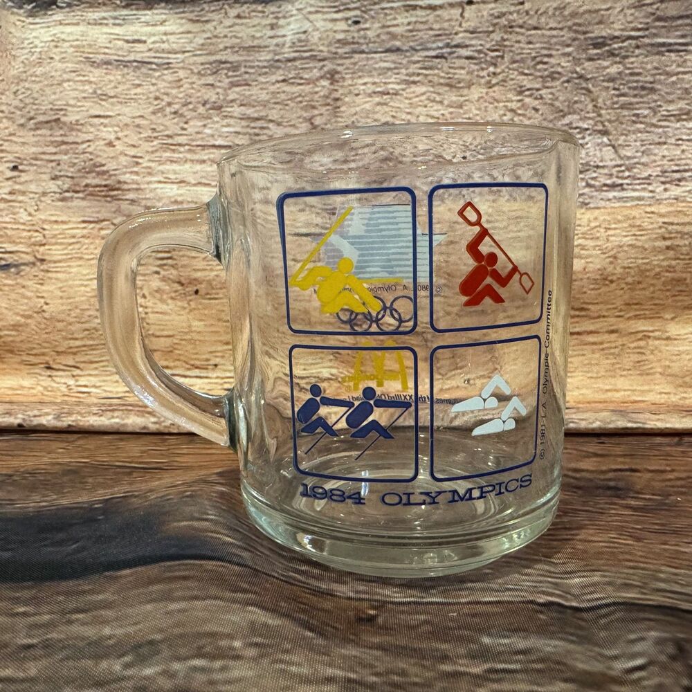 Vintage McDonald's 1984 Los Angeles Olympics Collector Mug Glass Cup